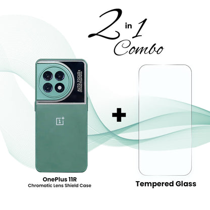 OnePlus (2 in 1 Combo) - Chromatic Lens Shield Case + Tempered Glass