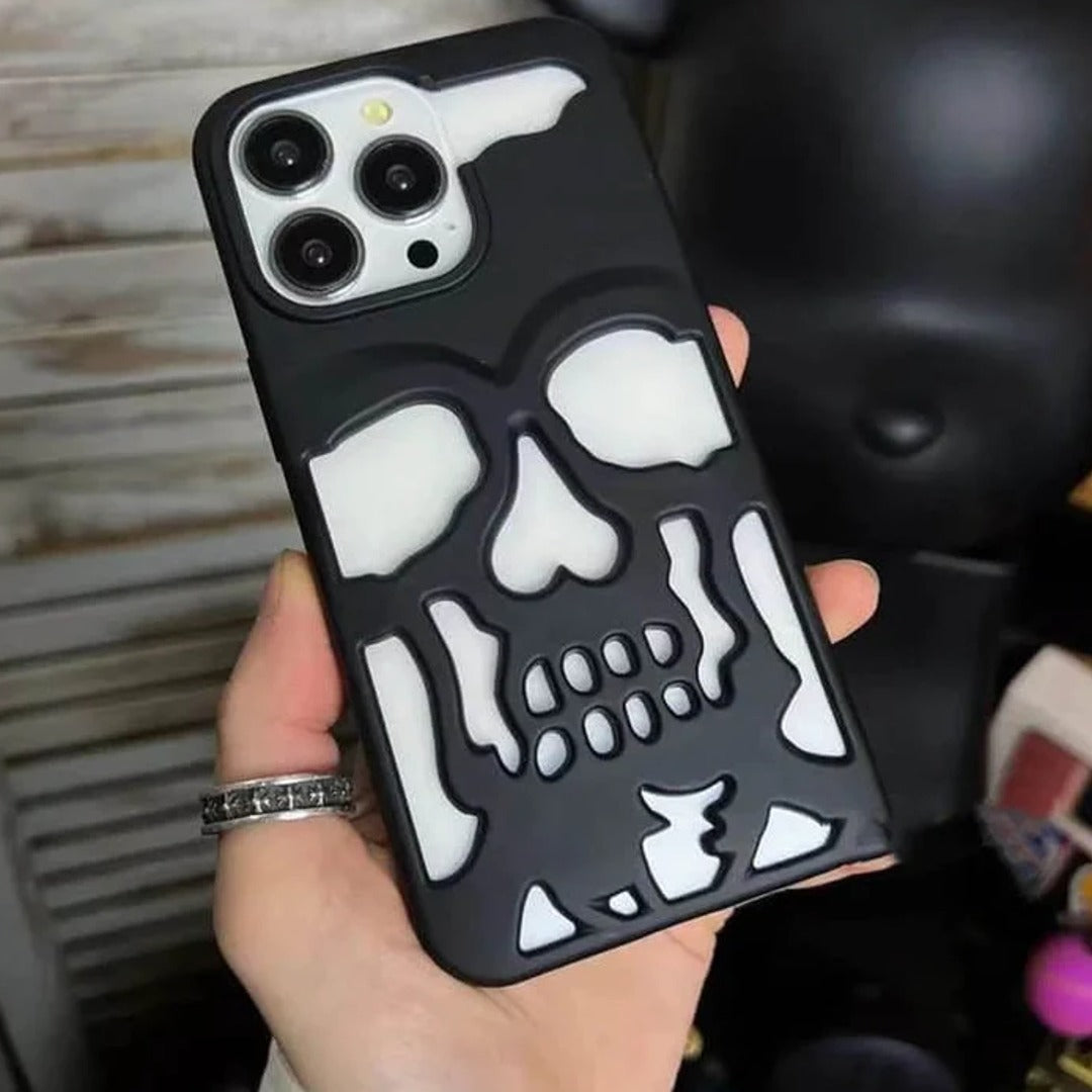 iPhone 15 Series Hollow Skull Design Case