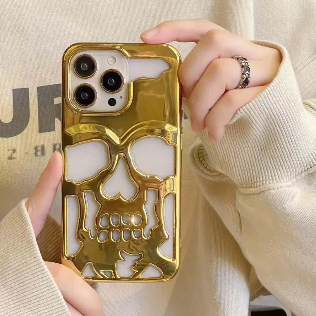 iPhone 15 Series Hollow Skull Design Case