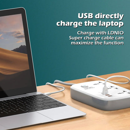 LDNIO Fast Power Socket Hub with USB-C