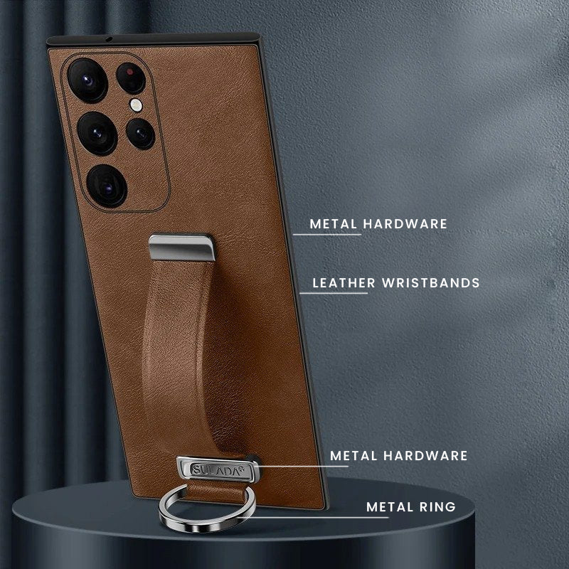 Wristband Leather Shockproof Business Case - Samsung