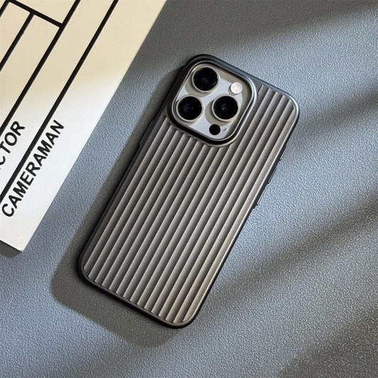 Corrugated Pattern Matte Plating Case - iPhone