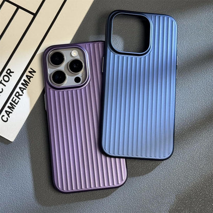 Corrugated Pattern Matte Plating Case - iPhone