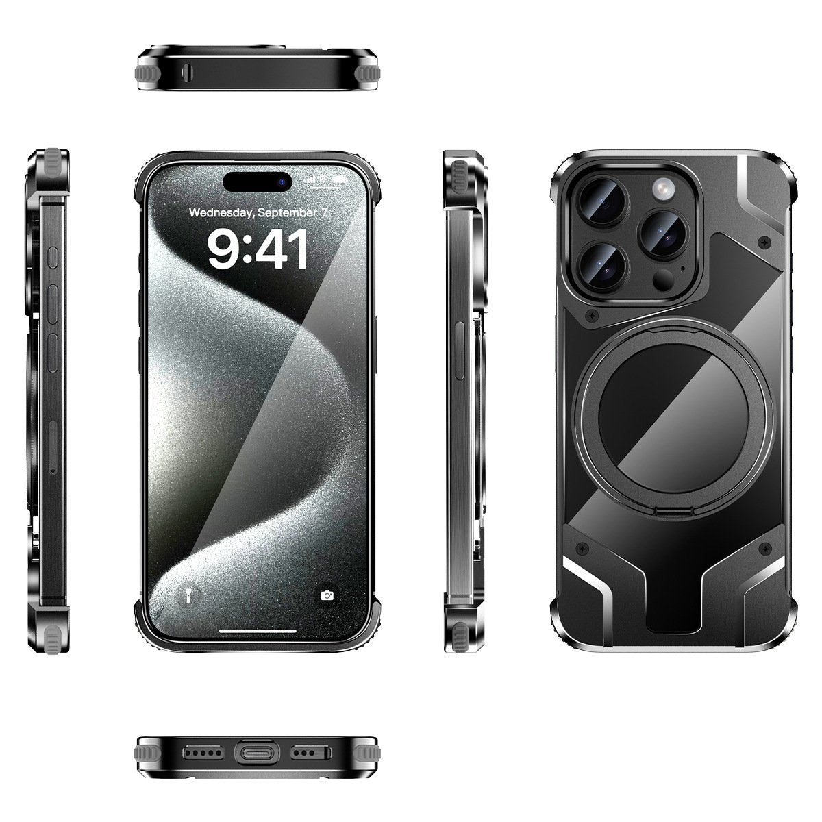 Titanium Rimless Magnetic Stand Case - iPhone