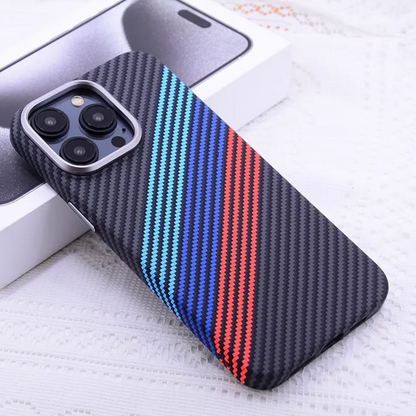 Embossed Carbon Fiber Stripes Case - iPhone