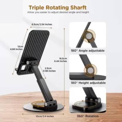 Ouxa Portable 360° Rotatable Mobile Stand For Mobile Phone, Ring Light Stand, And Stand For Cameras