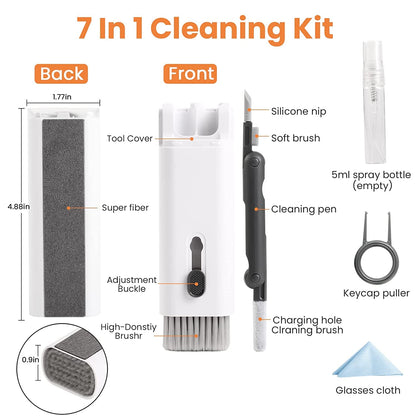 7-In-1 Cleaner Kit For Airpods - Cleaner Set For Earphones, Neckbands, Earbuds, Tws & Headphones.