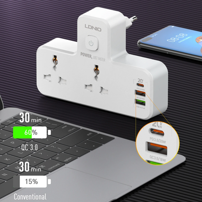 LDNIO - Universal Power Socket With Night Lamp