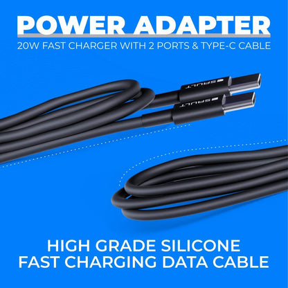 Sault Powercharge  – Adaptor 20W Dual Port With Cable