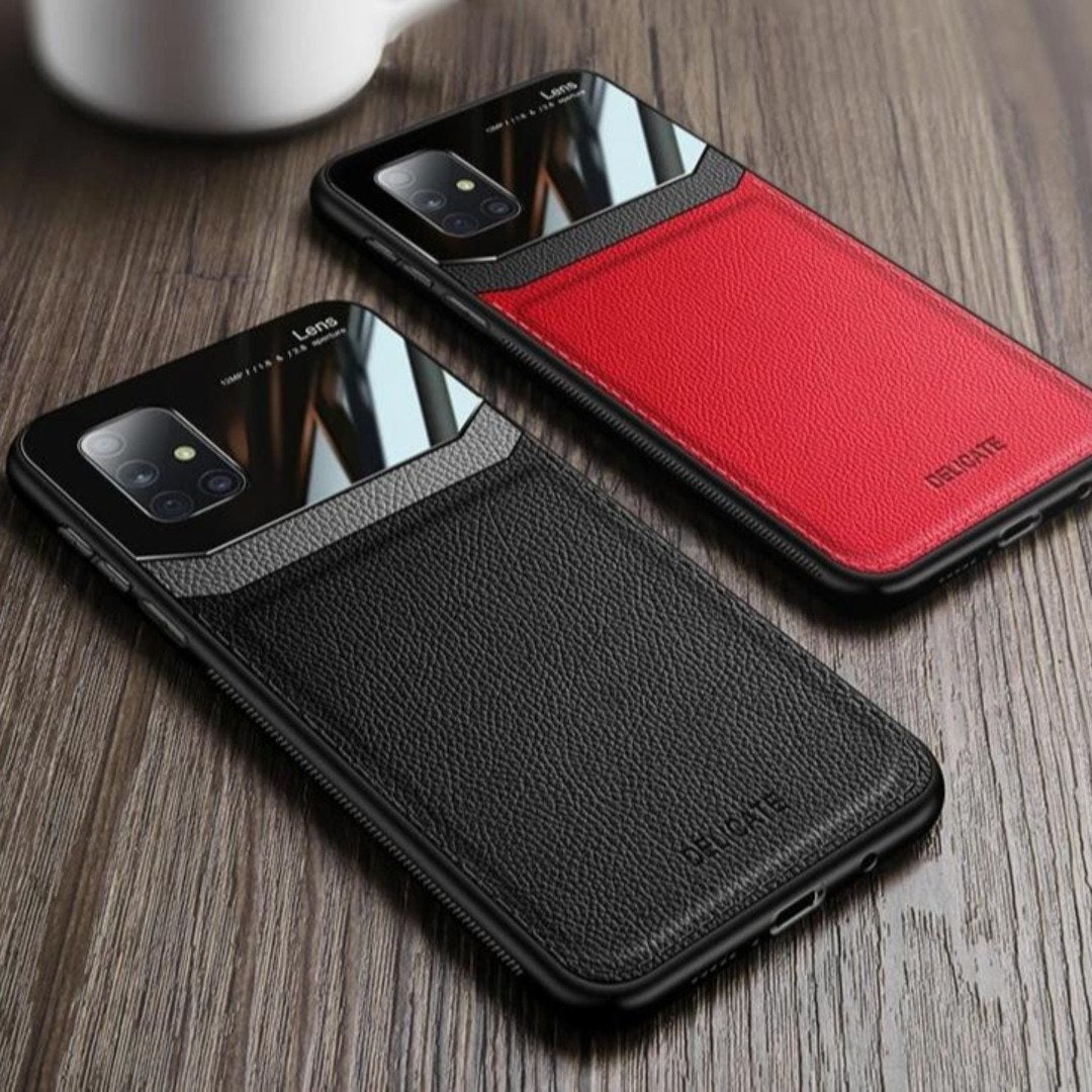 Sleek Slim Leather Glass Case - Samsung