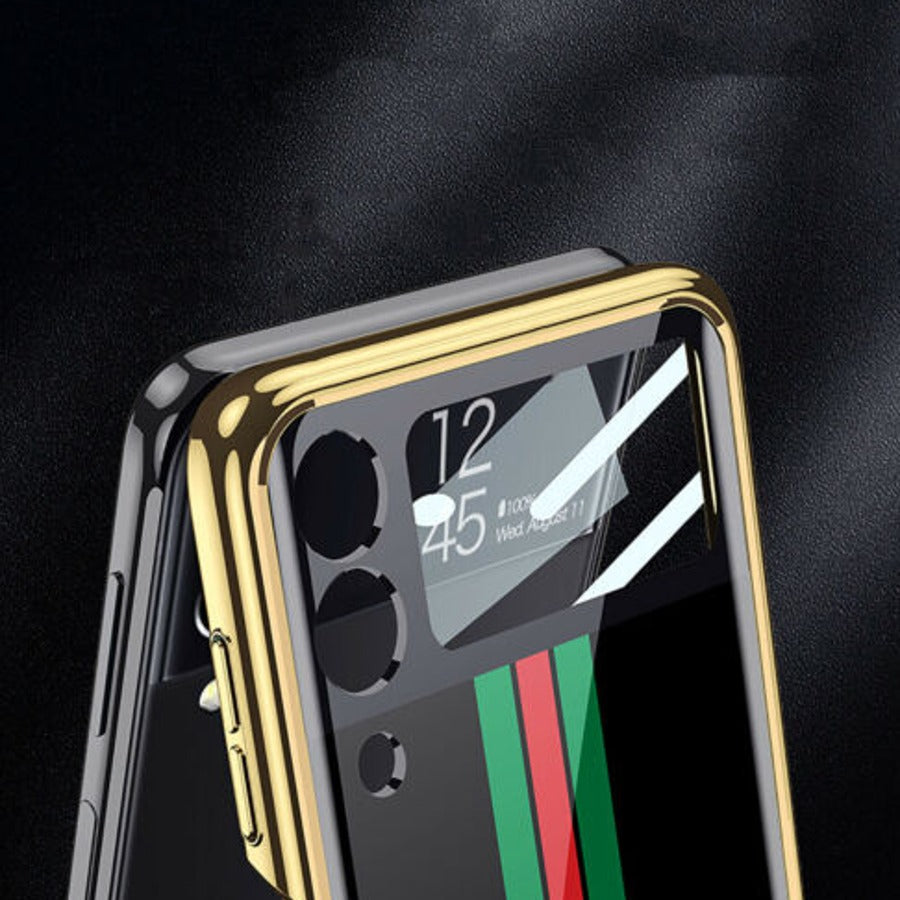 Galaxy Z Fold3 Premium Striped Glass Case